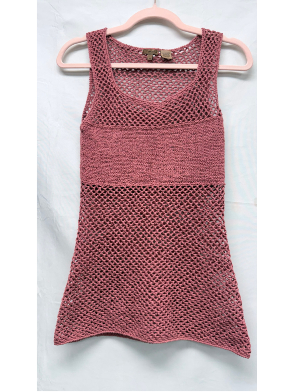Women's Vintage Y2K Arden B. Crochet Tank Top Pink Size XS